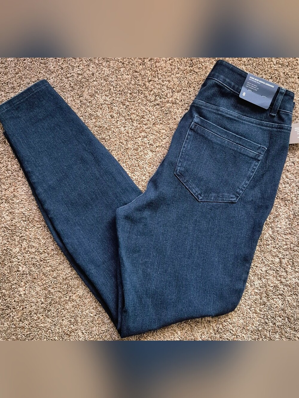J. Jill Women's Sz 8 Marin Wash Highwaisted Premium Flex Leggings Blue Stretch